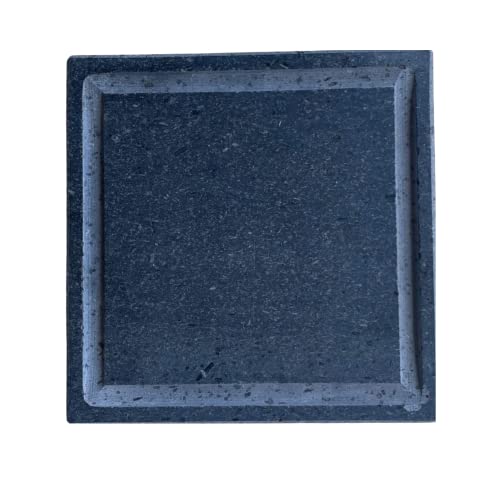 Mottiwood, Piedra volcánica siciliana con desagüe, cuadrada 20 x 20, placa refractaria para cocinar (20 x 20 x 2 cm)