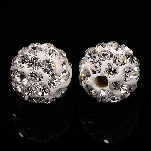 Pandahall 100 perline rotonde in cristallo di argilla, 8 mm, distanziatori per braccialetti fai da te, accessori per la creazione di gioielli e braccialetti fai da te
