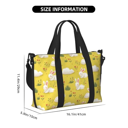 Laptop Tote Bag for Women Work - Cute Bunny Clouds Print Weekender Overnight Bags for Women Travel, Gym Duffle Bag for Men, Personal Item Crossbody Travel Bags for Men Carry On2