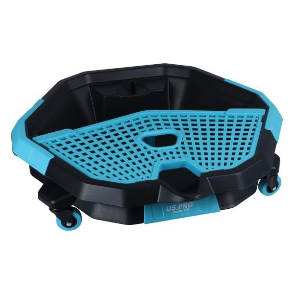 US PRO Tools 8 Litre Oil Drain Pan & Tool Caddy on Castors Garage Tray