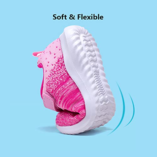 COODO Toddler/Little Kid Boys Girls Shoes Running Sports Sneakers (8 Toddler,Pale Pink)