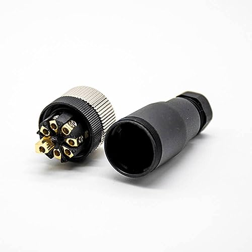 Miniatura 5 de Elecbee Conector de cable M12 Circular Impermeable Enchufe de Aviación Terminación de Tornillo Instalable en Campo Desapantallamiento Recto