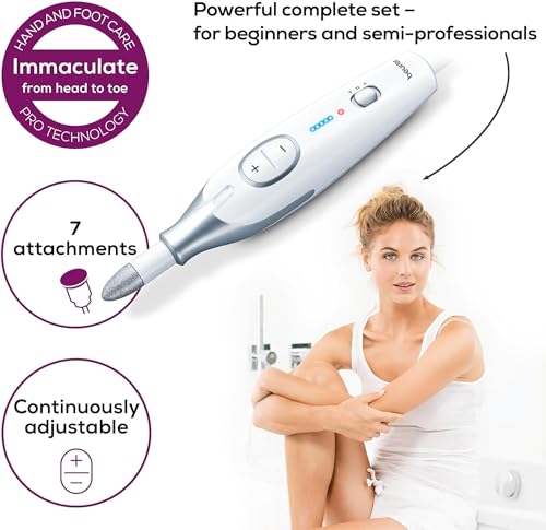 Beurer MP 42 Manicure/Pedicure Set, for Well-Groomed Hands and feet, 7 high-Quality attachments