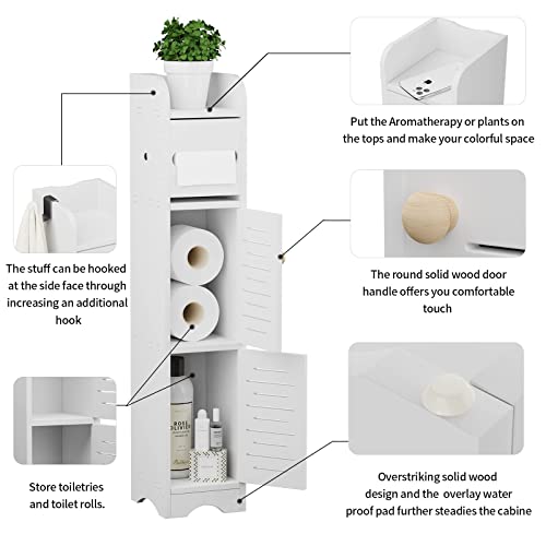 Gakov Small Bathroom Storage Cabinet, 4-Tier Bathroom Organizer, Toilet Paper Organizer For Small Space Corner And Small Bathroom Organizer(White) #TOP3