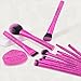 docolor Makeup Brushes 12PCS Pink Leopard Makeup Brush Set Premium Synthetic Foundation Powder Concealers Eyeshadow Blush Make Up Brushes with 1PC Large Powder Puffs