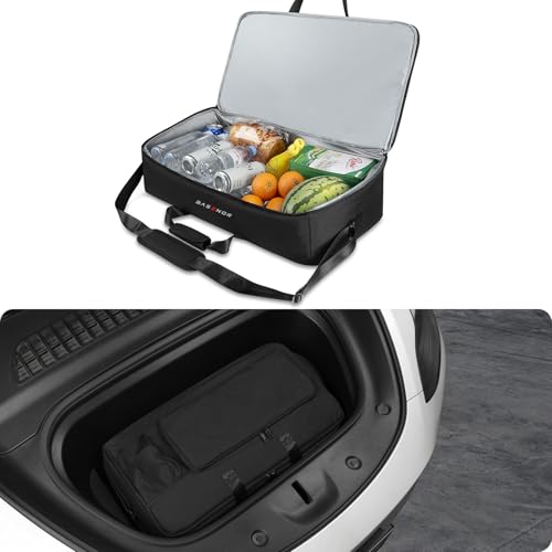 BASENOR 2017-2026 Tesla Model 3 Model Y Model X Frunk Cooler Organizer Insulation Bag with Mesh Pockets