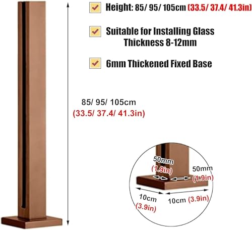 Postes de barandilla de vidrio End Post de 85cm para terminal de cercas 3