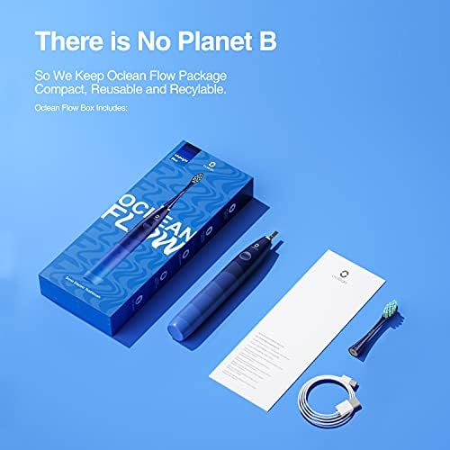 Oclean Flow, Sonic Electric Toothbrush, 5 Modes with Whitening, 180 Days Battery Life, 2 Min Timer & 30s Reminder, IPX7  Blue