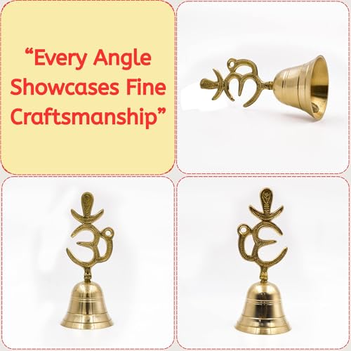 Image of CraftVatika Brass Om Puja Bell Prayer Ghanti with OM Symbol- (5.5 inches Height)