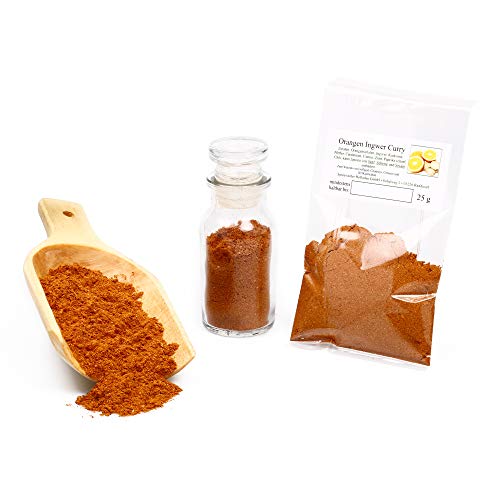 Orangen Ingwer Curry | Exotisches Currypulver zum Würzen von Geflügel, Chutneys, Gemüse und Wok Gerichten | 25g