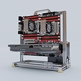 DIY Open Frame PC Chassis, Aluminum Computer Case, Supports Dual CPU Server/EATX Motherboard, Excellent Cooling, Type-C Port
