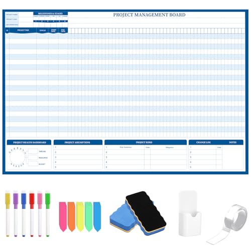 Lincia 24" x 36" Magnetic Gantt Chart Whiteboard Kit
