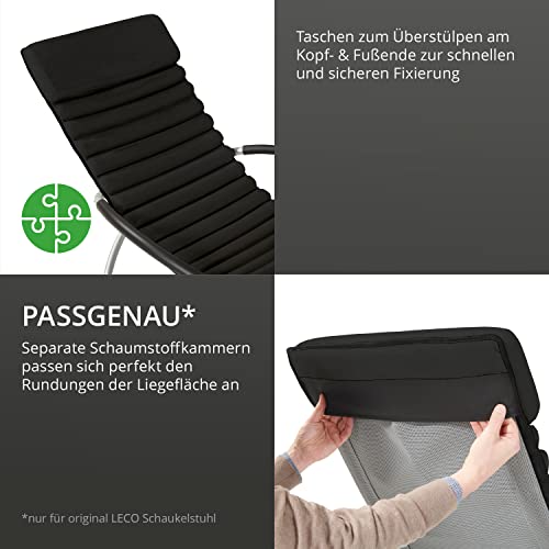 Leco Schaukelstuhl-Kissen passend zum Alu-Schaukelstuhl, schwarz - 4