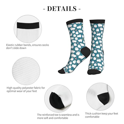 Image of MOLIAN Athletic Crew Cushion Socks Unisex Breathable Mid-Calf Socks for Running Workout