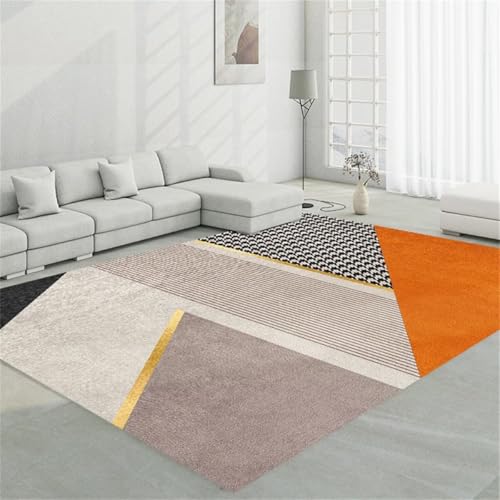 Tapis de salon geometrique antiderapant lavable pour eviter les glissades
