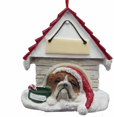 Bulldog Ornament A Great Gift For Bulldog Owners Hand Painted and Easily Personalized "Doghouse Ornament" With Magnetic Back image 2