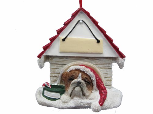 Bulldog Ornament A Great Gift For Bulldog Owners Hand Painted and Easily Personalized "Doghouse Ornament" With Magnetic Back
