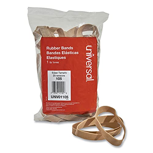 Rubber Bands, Size 105, 0.06" Gauge, Beige, 1 lb Box, 55/Pack