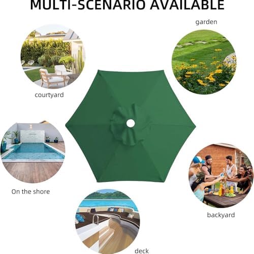 9ft Patio Umbrella Replacement Canopy Cover - Durable Yellow Outdoor Market Umbrella Fabric for Garden & Table (270cm, 8 Ribs) - Weather Resistant & UV Protection