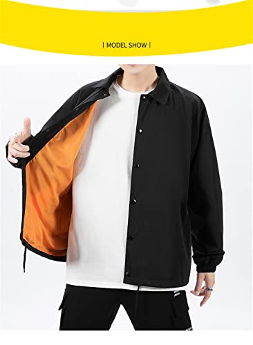 Veste bomber pour homme jaune veste moto décontractée taille L - 2