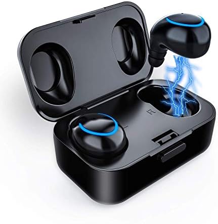 Bluetooth True Wireless Earbuds,Waterproof Sweatproof IPX5 Noise Cancelling in-Ear Hands-Free Workout Sport Stereo TWS Earphones with Charging Case,Built-in Mic
