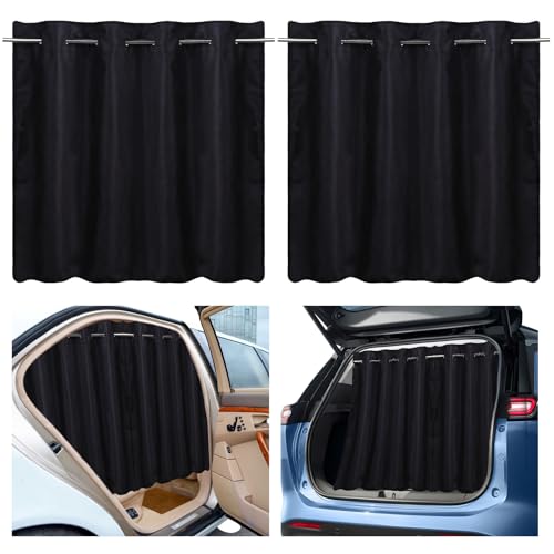 Best Car Trunk Curtain: Enhance Privacy and Comfort on Road Trips 4 XCBYT Car Window Shades - Upgrade 2 Pack Side Window Sun Shades with Rods for Baby 99% Light Block Sun Shade for Car Window for Car Camping, Napping, Sleeping, Breastfeeding, Cloth Changing