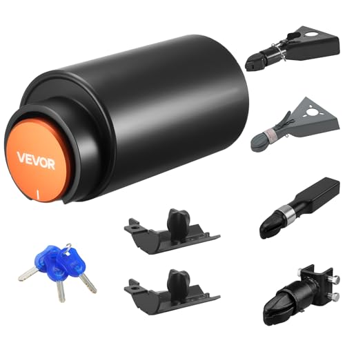 VEVOR Trailer Lock, Fits 2 & 2-5/16-Inch Bulldog Trailer Couplers, Heavy Duty Hitch Lock with 3 Keys Secures Security Chains, Corrision-Resistant, Anti-Theft RV Trailer Locks for RV, Trailer, Boat