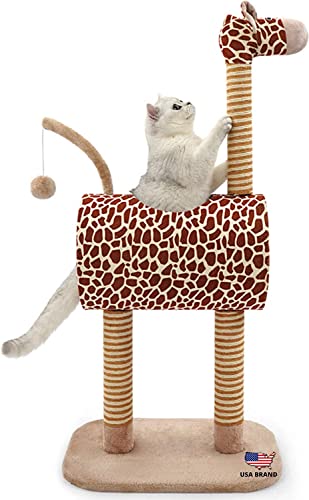 Pathosio Pets New 2023 Safari Activity Cat Tree Condo With Scratching Posts, Activity Tower Cat Play House Furniture - Giraffe #TOP7