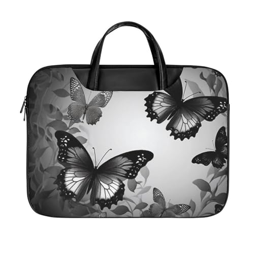 Bolsa para laptop 15.6 pulgadas impermeable cuero negro y gris miniatura 1
