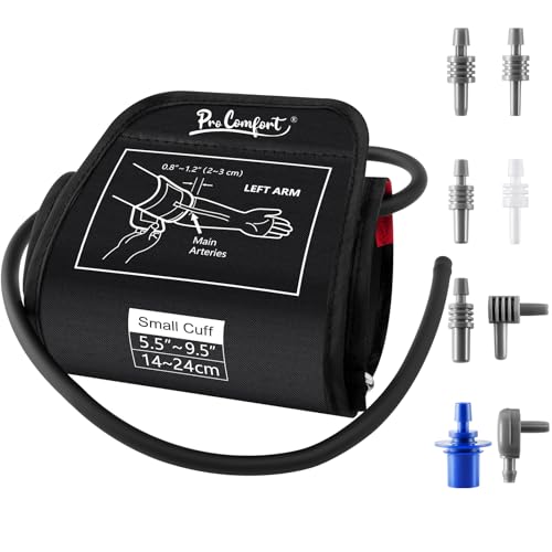 Pro Comfort Small Pediatric Blood Pressure Cuff for Kids, Slim Arm, Child BP Cuff (5.9-9.5 Inches Arm Circumference), Replacement Cuff with 8 Connectors, Compatible with Most Monitors