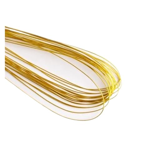 Floral Wire 50pcs 80cm Long Wire Artificial Branches Twigs Iron Used for DIY Nylon Stocking Flower Making Accessories(Gold)