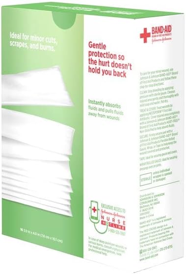 Johnson & Johnson Red Cross First Aid Triple Layer Non-Stick Pads 3 X 4-10 ct, Pack of 5