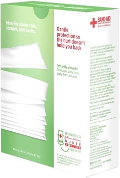 Johnson & Johnson Red Cross First Aid Triple Layer Non-Stick Pads 3 X 4-10 ct, Pack of 5