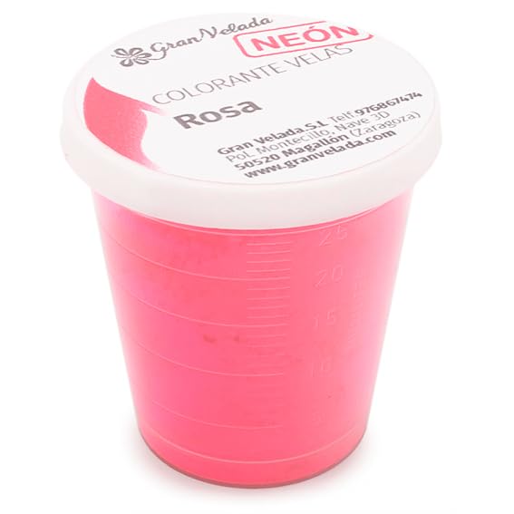 Gran Velada - Kerzenfarben Neon-Rosa Pigment 500 cc | Farbpulver für Kerzenherstellung, Intensive Neonfarbe, Lichtecht & Effizient, Ideal für Glaskerzen und Paraffinwachs
