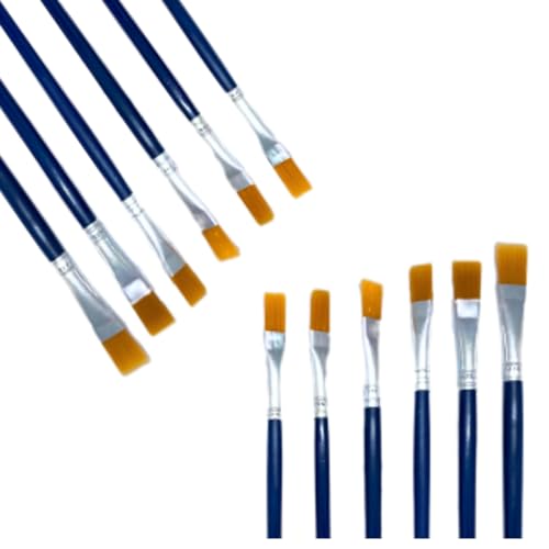 Campineira Pincel de Pintura 12 Pincéis Ponta Fina Chato Azul Nylon