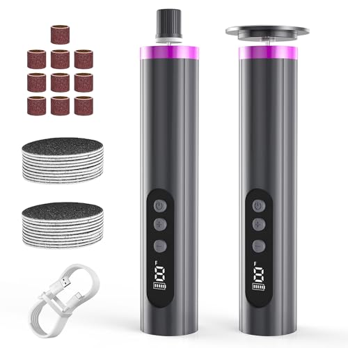 Gerbala Lima Electrica Pies Sin Cable, Lima Pies Durezas Recargable con 9 Velocidad Ajustable y 30 Papel de Lija Pedicura Quita Durezas Electrico para Exfoliante Eliminar Durezas y Callos (Negro)