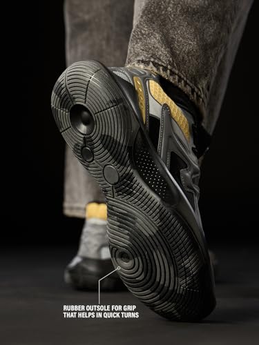 Image of The Souled Store Hoops: Black Panther Men and Boys Low Top Sneakers Black and Purple and Gold Streetwear Trainer Anti Tear Fabric and Breathable Woven Mesh High Grip Rubber Outsole