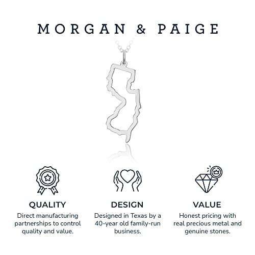 Morgan & Paige State Outline Necklace For Women, Sterling Silver Pendant, Teens And Girls, Everyday Jewelry, 18 Inch Cable Chain - Prepared In Premium Gift Box #TOP4