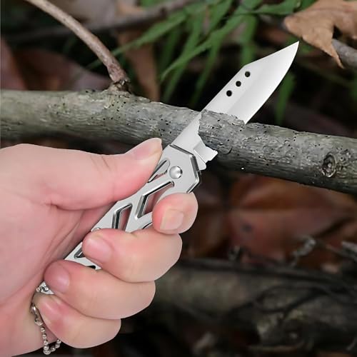Canivete Multiuso Dobrável em Aço Inox com Chaveiro, Design Moderno, Portátil