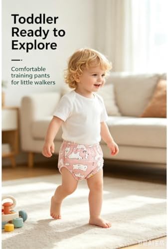 Baby Potty Training Pants, Reusable Absorbent Cotton Toddler Training Underwear for Boys Girls 4‑Pack — 사진 5