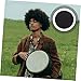Hoement Leather Drum Top Cover African Drum Head Protector Noise Reduction Easy Install