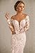 Jamille Deep V Neck Wedding Dresses for Women Long Mermaid Bridal Gowns Lace Applique Beach Wedding Dress withTrain Ivory 4 JA0116