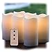 Set of 6 Outdoor 3x6 Waterproof Resin Candles with Timer and Remote and C Batteries Included