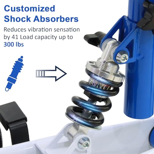 BlessReach Steerable Knee Scooter Deluxe Medical Scooter for Foot Injuries Compact Crutches, with Dual Rear on-Wheel Brake and Shock Absorption Under The Knee pad（Blue） - Thumbnail 3