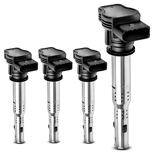 A-Premium Ignition Coil Pack Set Of 4 Compatible With Audi A3 2004-2013 A4 2005-2016 Volkswagen Jetta 2005-2015 Tiguan 2009-2017 L4 2.0L 2.5L #TOP11