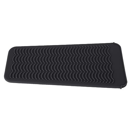 Bolsa resistente al calor de silicona para plancha de pelo, rizador y herramientas de afeitado, con superficie antideslizante, bolsa de viaje negra miniatura 4