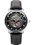 Edelstahlboden mit Glaseinlage zur Sicht auf das Uhrwerk - Gehäusedurchmesser : ca. 43 mm - Gehäusehöhe : ca 13.0 mm - Anzeige : Silberfarbene / Weiße Stunde und Minute zentral