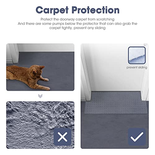 36.5" Clear Heavy-Duty Plastic Non-Skid Cat Doorway Carpet Protector Can Be Trimmed To Fit All Door Widths Under 33 1/2’’ For Preventing Scratches On Doorway Carpet, Pack Of 1 #TOP3