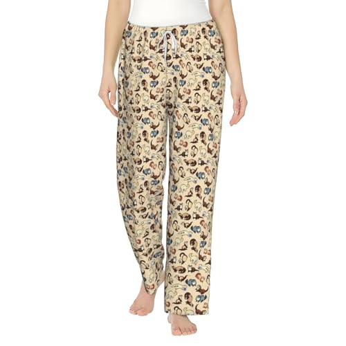 Pantalon de pyjama furet pour femme en tissu ultra doux et confortable