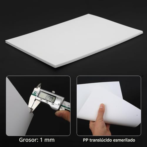 Miniatura 3 de 7 Pcs Láminas De Plástico Pp A4 Blancas 1 Mm 21 X 29,7 Cm